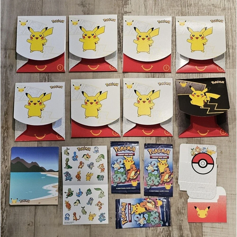 Pokemon TCG 25th Anniversary EMPTY Lot Of 8+ 3 Pack Bundle Promo McDonald's 2021